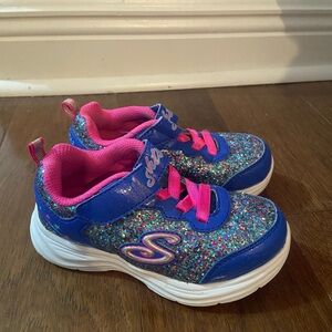 Skechers Kids' Sparkle Sneakers - Blue and Pink